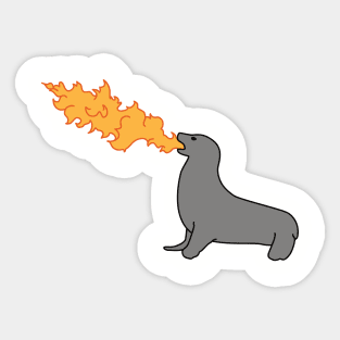 Flame Throwing Sea-Lion Sticker